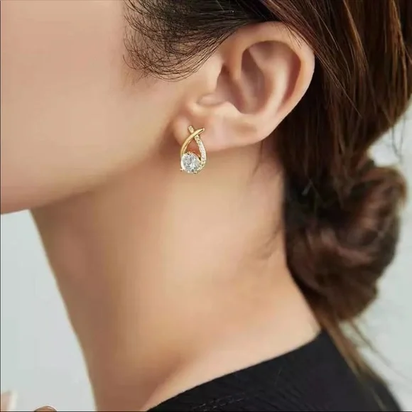 💙Exquisite Shiny Gold Plated Drop Earrings - Picture 5 of 5